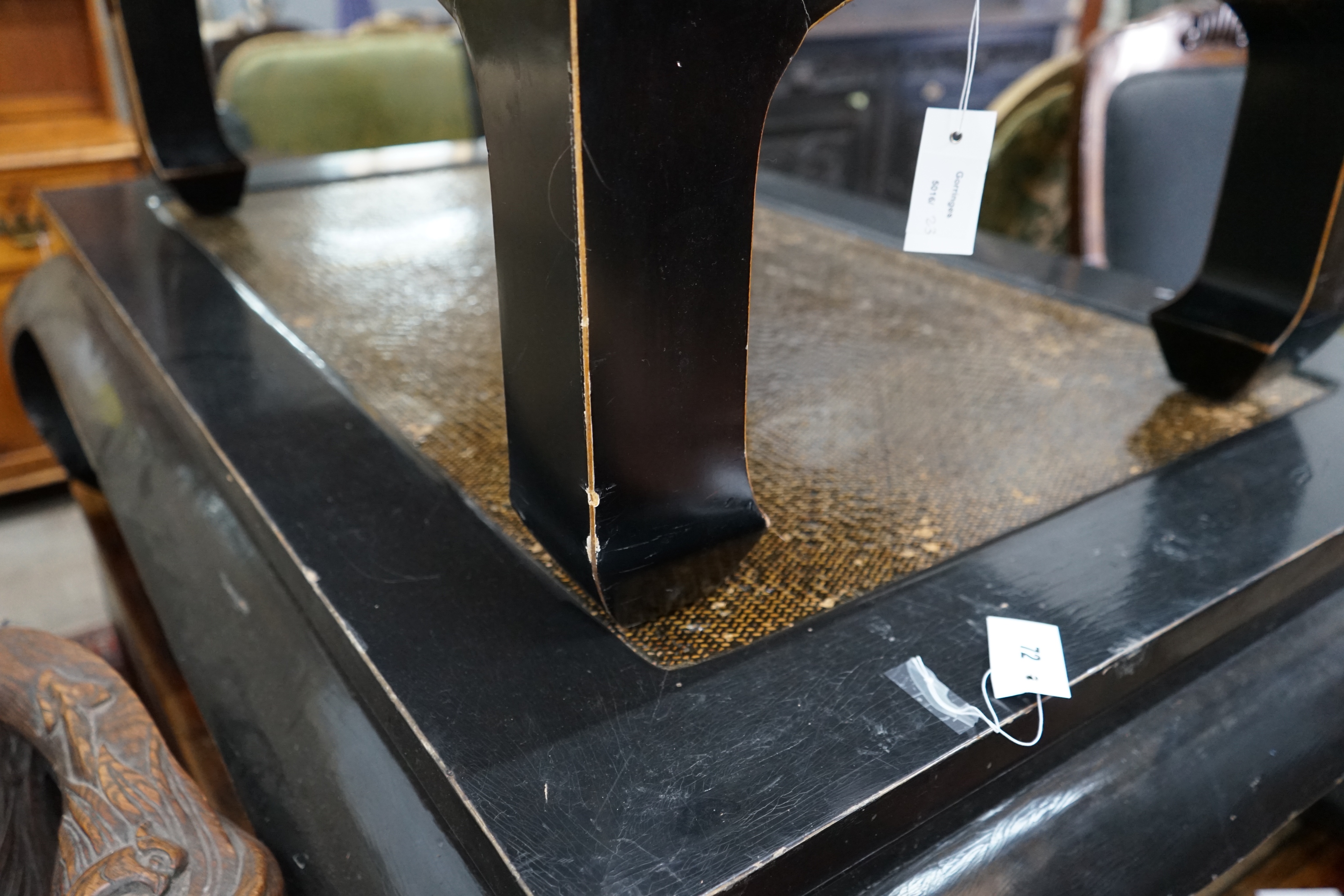 A Chinese rectangular lacquer coffee table, width 110cm depth 68cm height 47cm